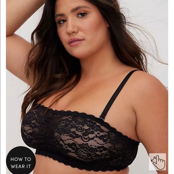NWT Torrid bralette black padded lace bandeau Sz-5 - Picture 2 of 9